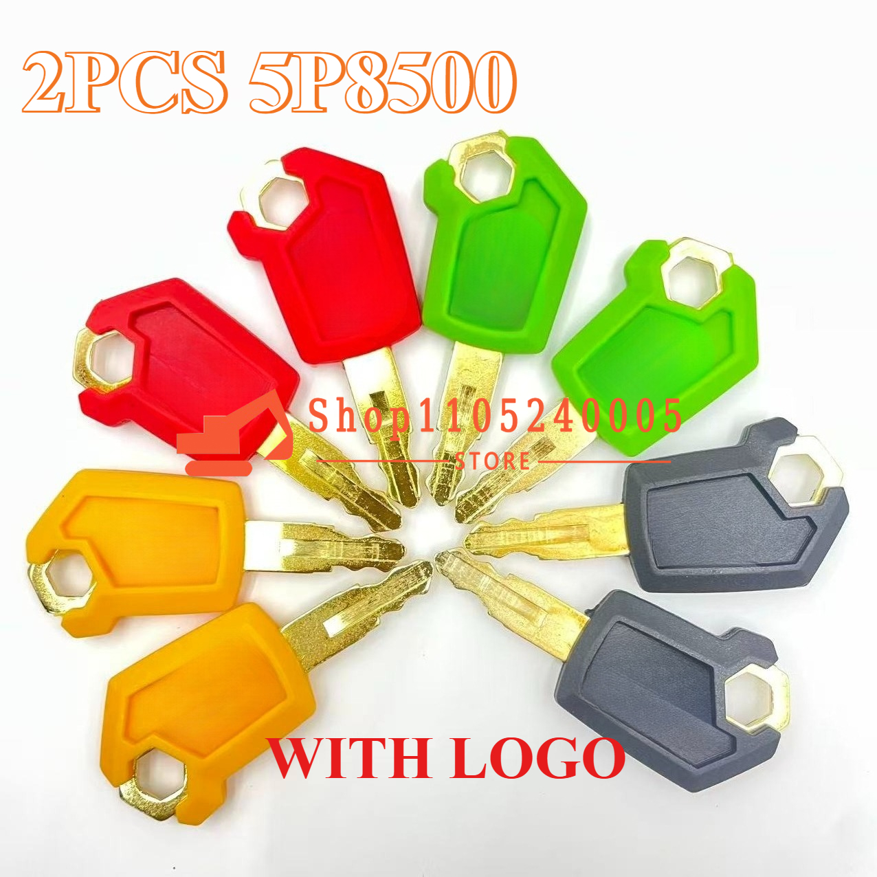Heavy Equipment Yellow - 2PCS Key 5P-8500 Black Green Red