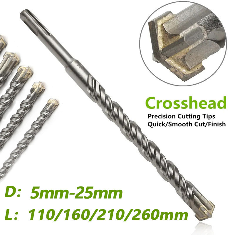 Concrete Breaker Demolition - 110/160/210/260mm Electric Hammer Drill Bits 5-16mm