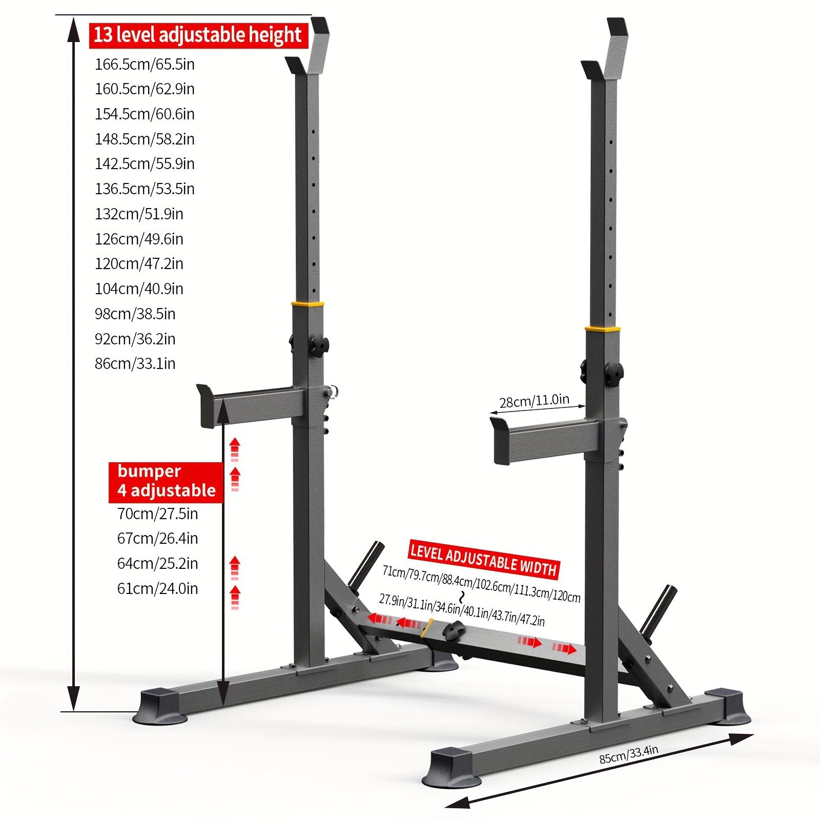 Heavy Equipment Usa - 1 Squat Stand With Barbell Weight