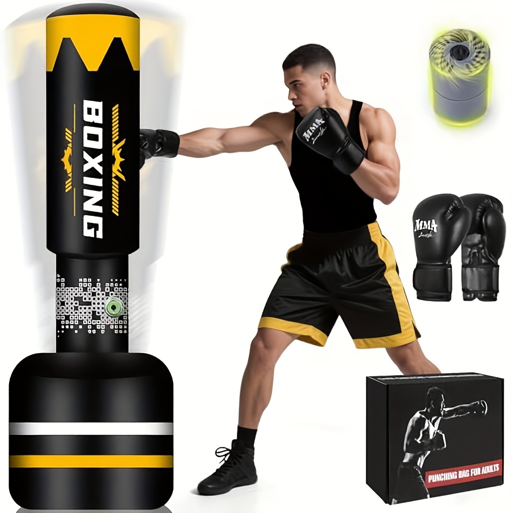 Upgraded Adult Standing Boxing - Heavy Equipment Yellow ulasan dan harga