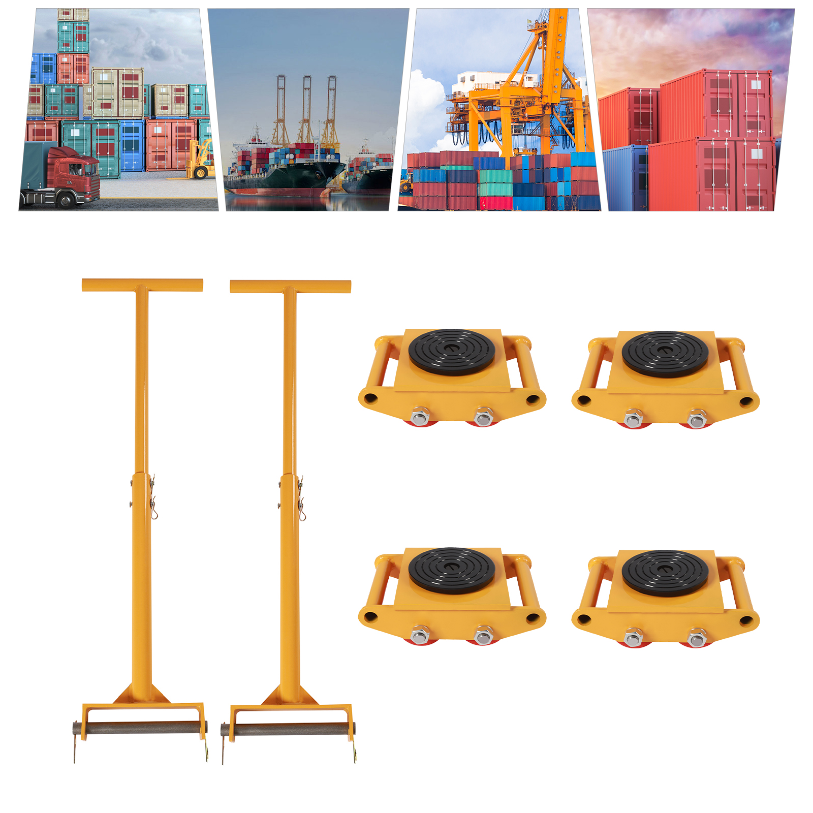 4pcs Machinery Mover, 6T Machi - Heavy Equipment Yellow ulasan dan harga