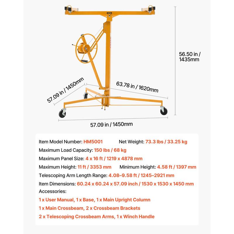 Panel Jack 11ft For Ceiling In - Heavy Equipment Yellow ulasan dan harga