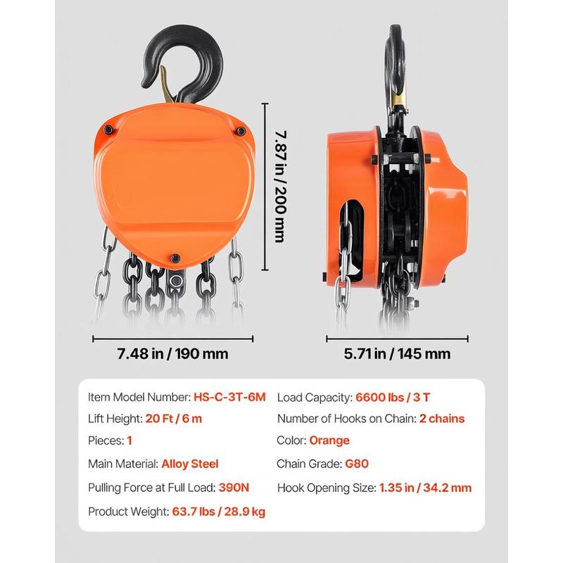 Chain hoist with 3-ton lifting - Heavy Equipment And Machinery ulasan dan harga