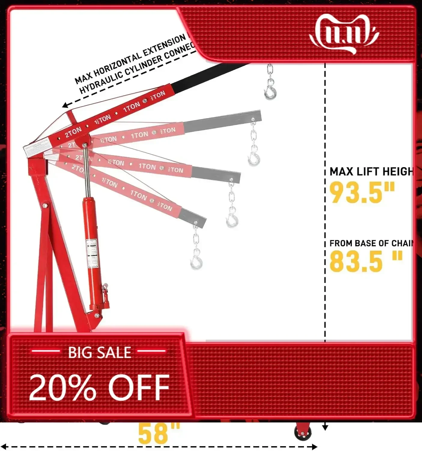 BestsellerEngine Hoist 2 TON F - Heavy Equipment Crane ulasan dan harga