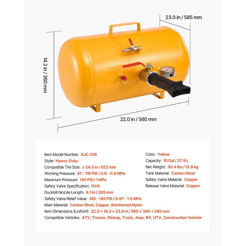 Pneumatic Tire Seating Tool 10 - Heavy Equipment Yellow ulasan dan harga