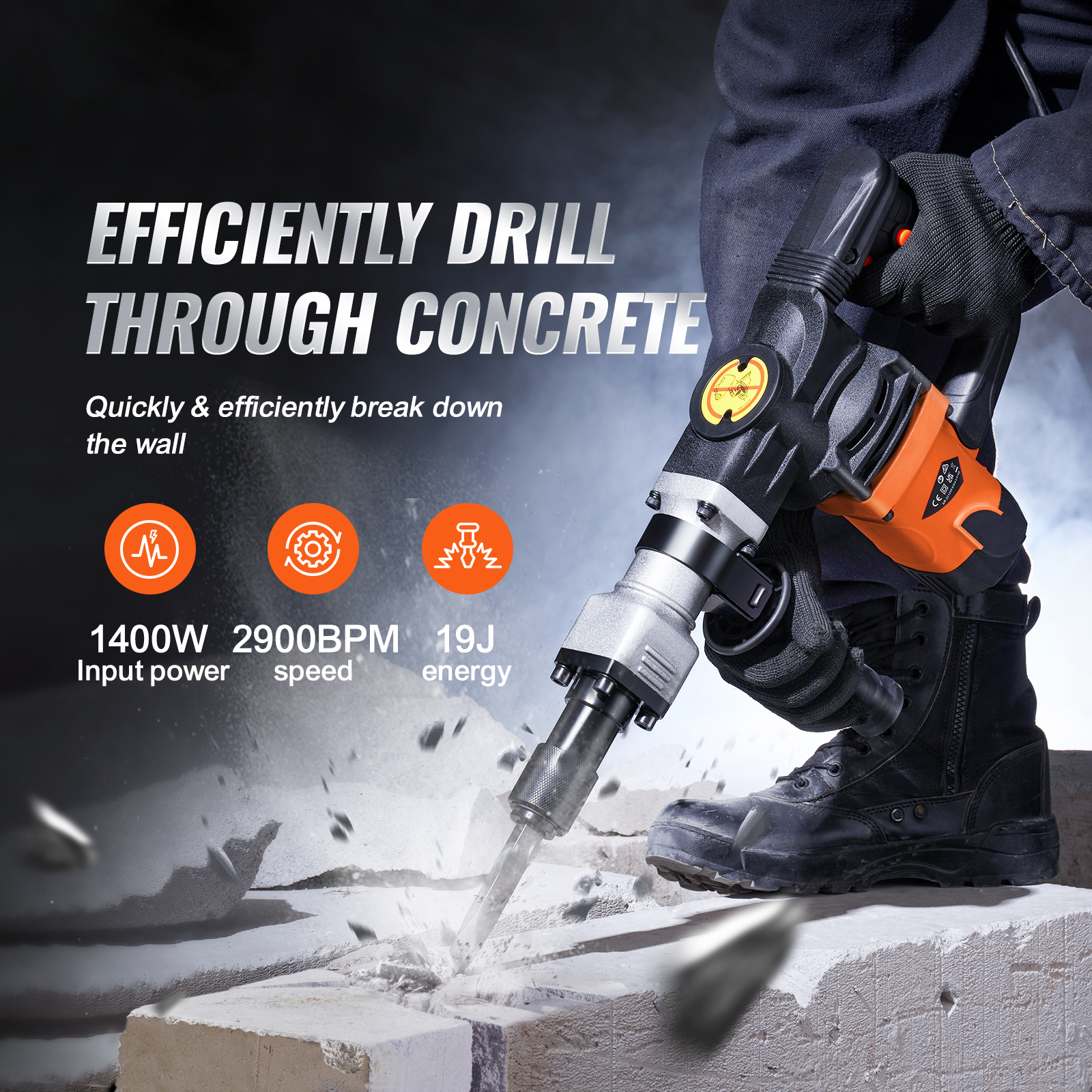 SucceBuy 1400W Demolition Jack - Concrete Breaker Demolition ulasan dan harga