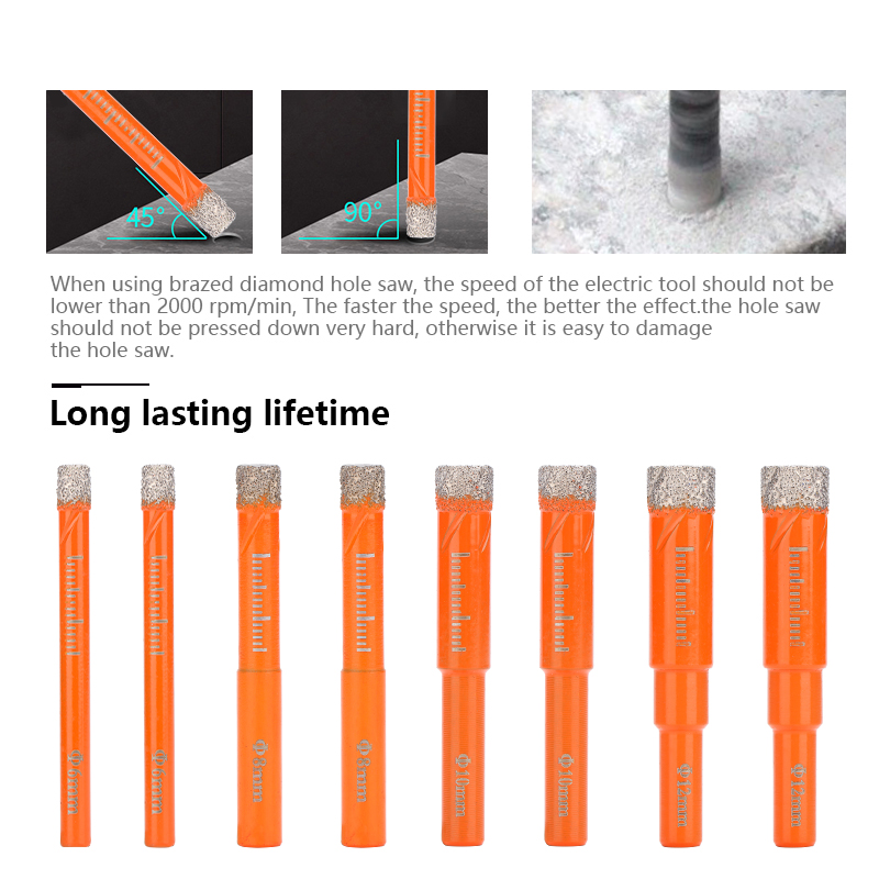 Diamond Brazed Drill Bit 5/6/8 - Concrete Breaker Demolition ulasan dan harga
